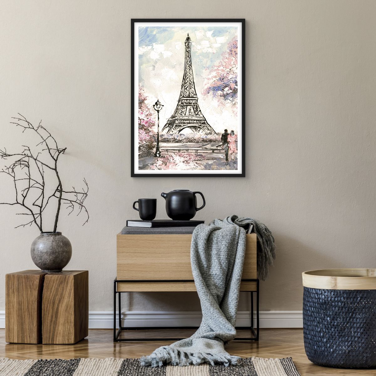 Poster in einem schwarzem Rahmen Stadt, Poster in einem schwarzem Rahmen Eiffelturm, Poster in einem schwarzem Rahmen Park Alejka, Poster in einem schwarzem Rahmen Verliebtes Pärchen, Poster in einem schwarzem Rahmen Paris