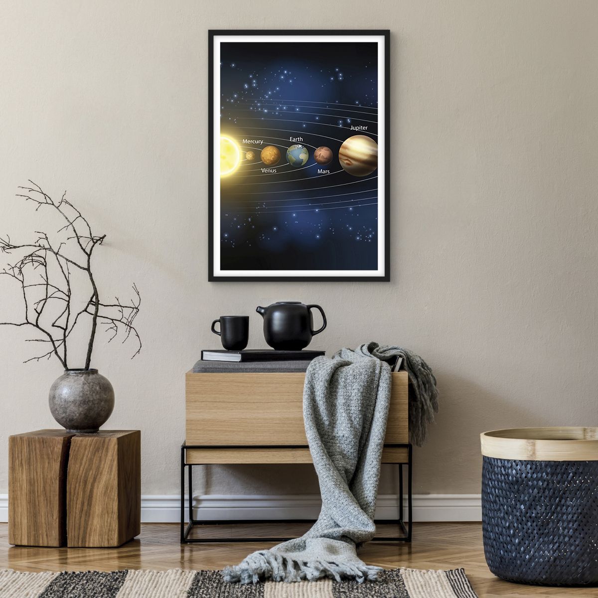 Poster in einem schwarzem Rahmen Kosmos, Poster in einem schwarzem Rahmen Galaxis, Poster in einem schwarzem Rahmen Sonnensystem, Poster in einem schwarzem Rahmen Universum, Poster in einem schwarzem Rahmen Planet