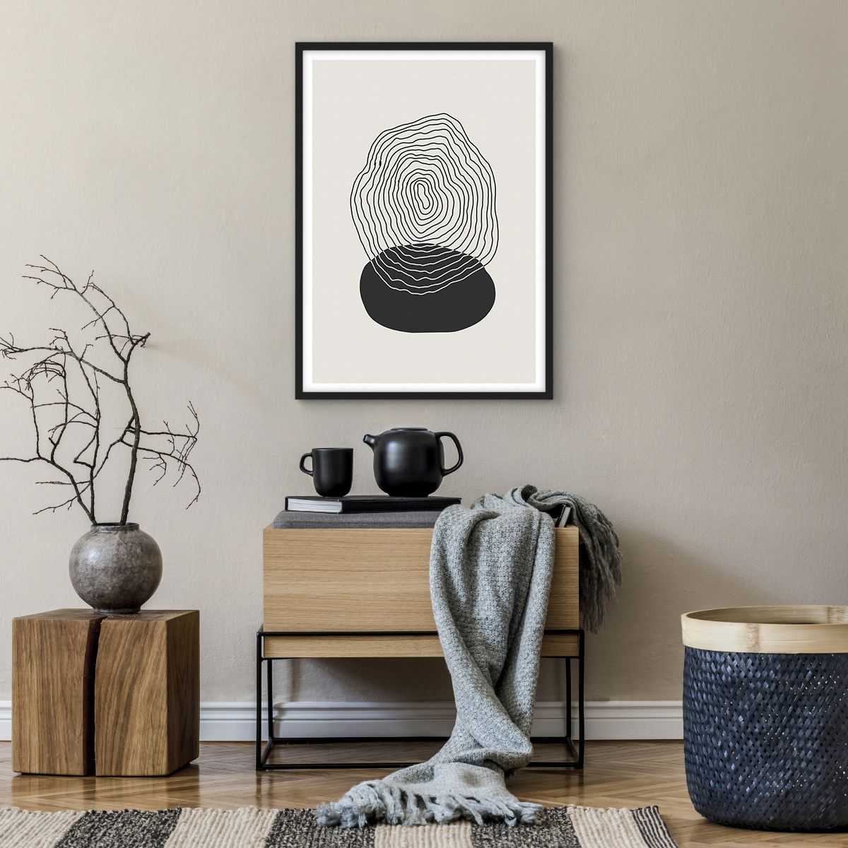 Poster in Black Frame Abstraction, Poster in Black Frame Art, Poster in Black Frame Graphics, Poster in Black Frame Artistic Art, Poster in Black Frame Modern Art.