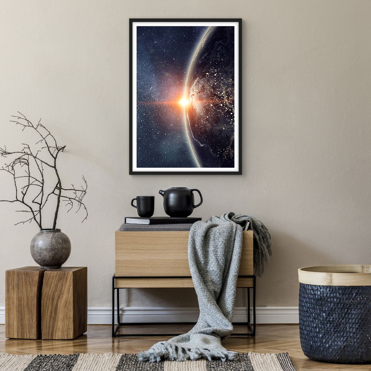 Poster in einem schwarzem Rahmen Kosmos, Poster in einem schwarzem Rahmen Galaxis, Poster in einem schwarzem Rahmen Universum, Poster in einem schwarzem Rahmen Abstraktion, Poster in einem schwarzem Rahmen Planeten
