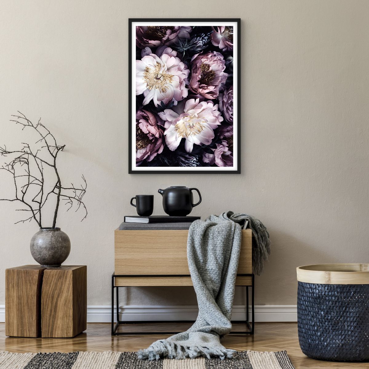 Poster in cornice nera Peonie, Poster in cornice nera Fiori, Poster in cornice nera Mazzo Di Fiori, Poster in cornice nera Giardino, Poster in cornice nera Vintage ▾