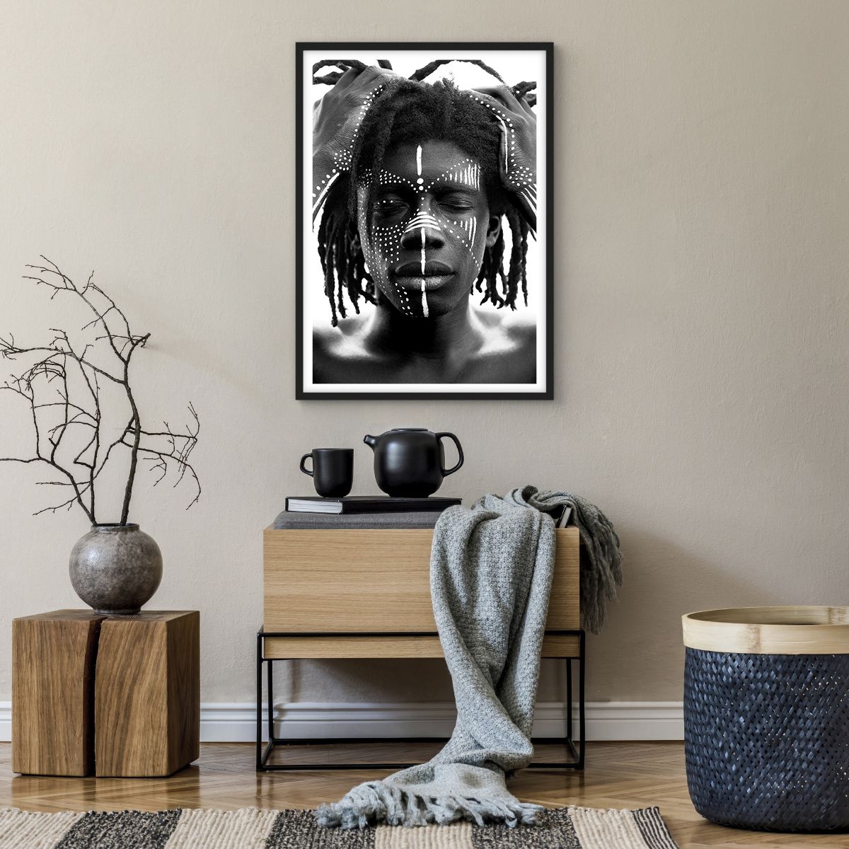 Poster in einem schwarzem Rahmen Afrika, Poster in einem schwarzem Rahmen Schwarz Und Weiß, Poster in einem schwarzem Rahmen Afroamerikaner, Poster in einem schwarzem Rahmen Afrikanische Stämme, Poster in einem schwarzem Rahmen Porträt