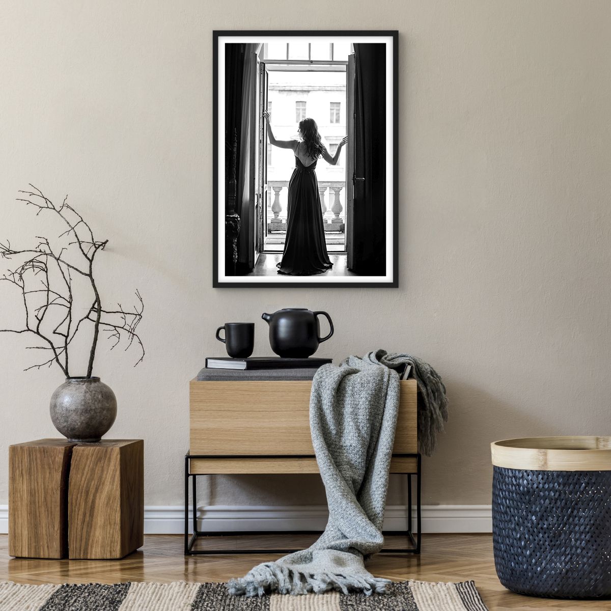 Affiche dans un cadre noir Femme, Affiche dans un cadre noir Mode, Affiche dans un cadre noir Modèle, Affiche dans un cadre noir Noir Et Blanc, Affiche dans un cadre noir Paris