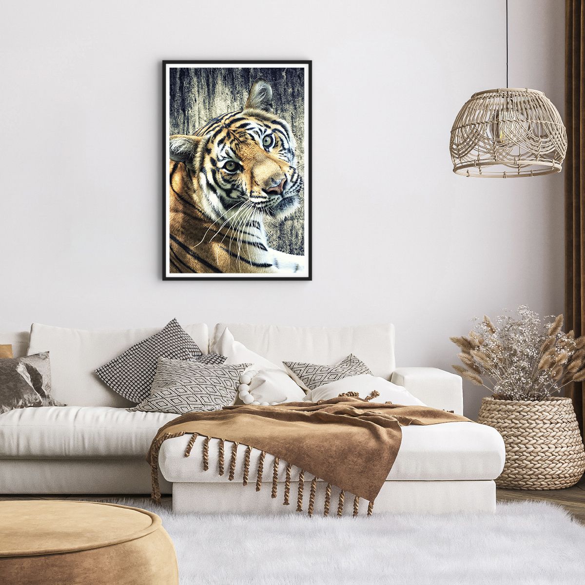 Poster in einem schwarzem Rahmen Tiere, Poster in einem schwarzem Rahmen Tiger, Poster in einem schwarzem Rahmen Afrika, Poster in einem schwarzem Rahmen Wildes Tier, Poster in einem schwarzem Rahmen Indien