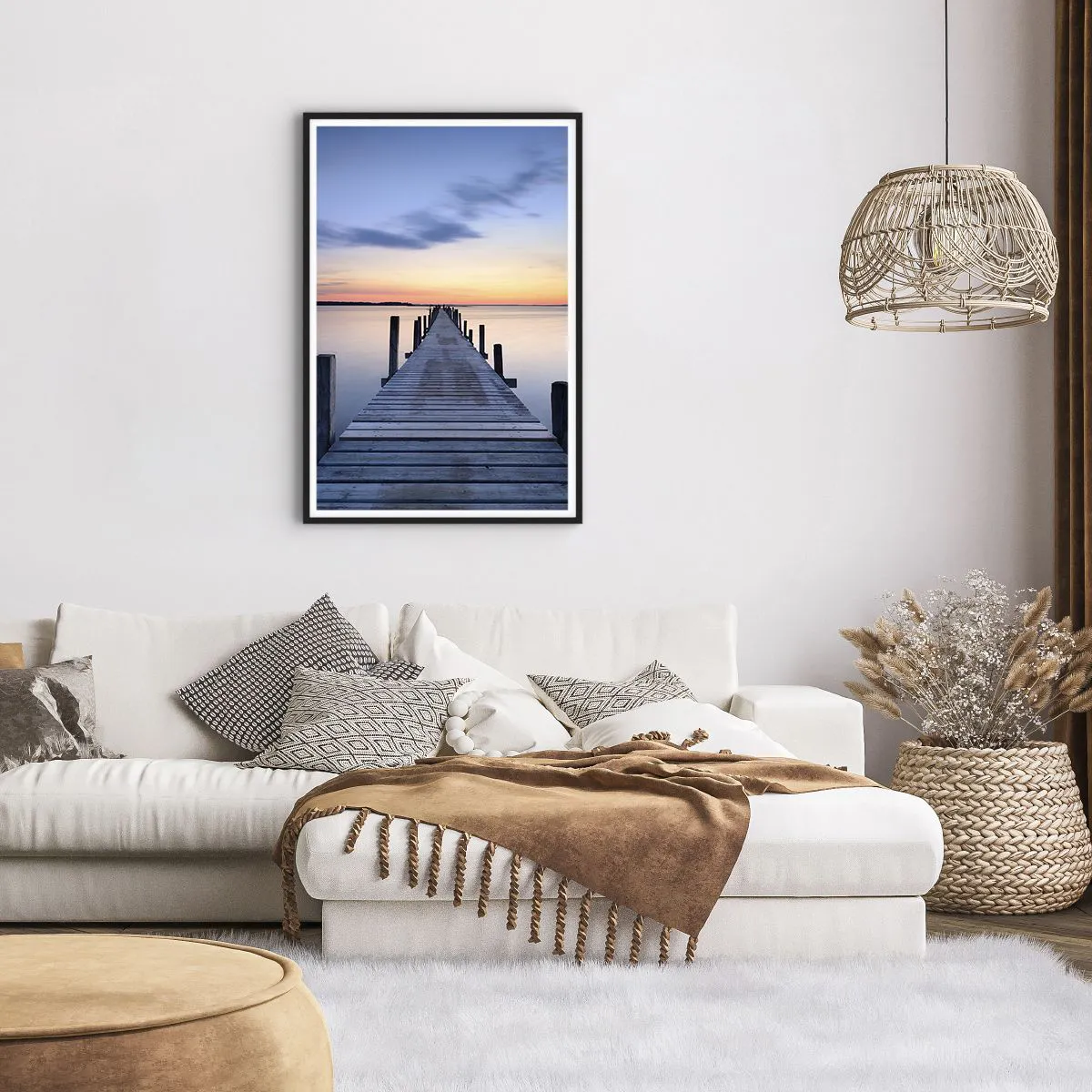 Affiche dans un cadre noir - Poster - Le calme d'un crépuscule serein - 61x91 cm