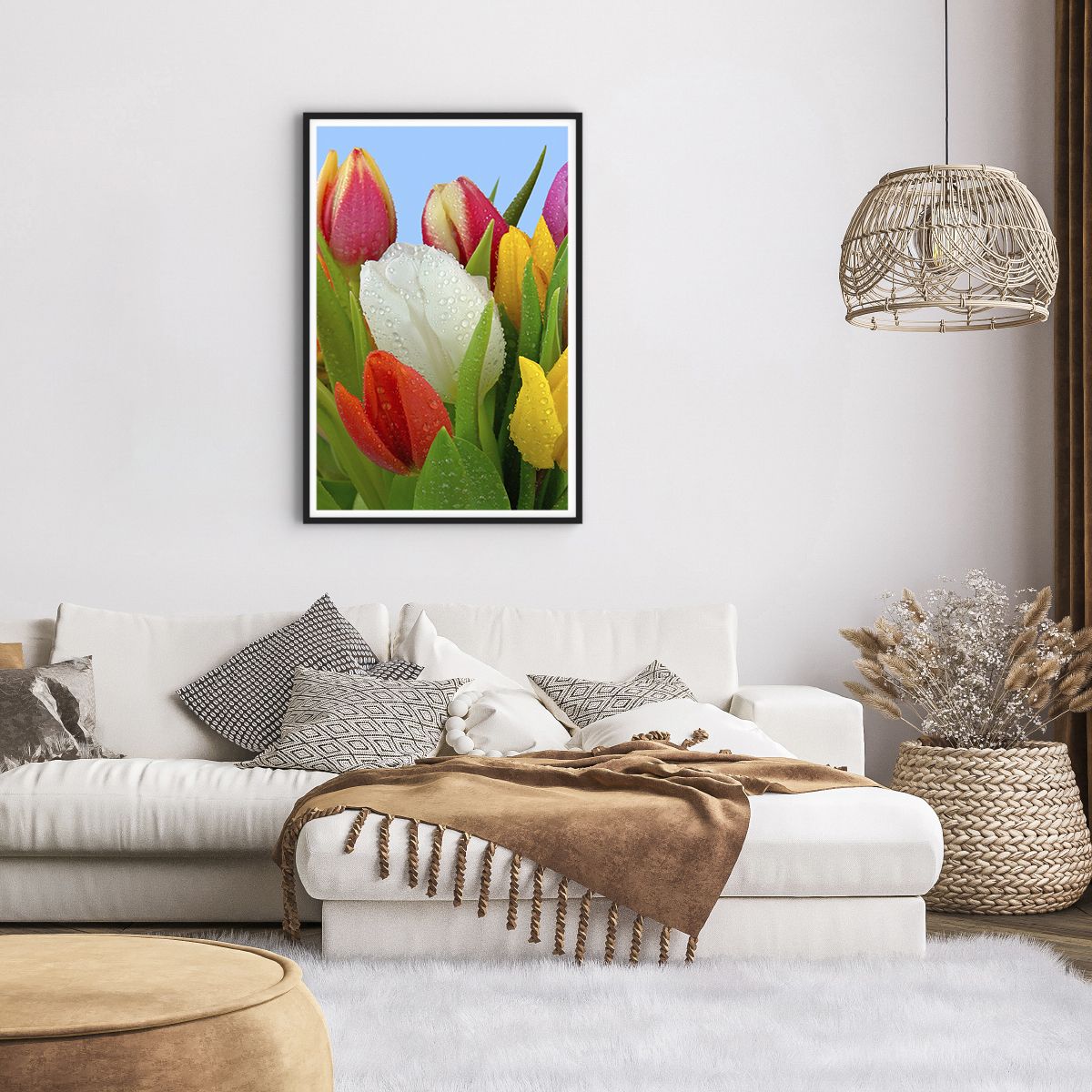 Affiche dans un cadre noir Tulipes, Affiche dans un cadre noir Fleurs, Affiche dans un cadre noir Bouquet De Fleurs, Affiche dans un cadre noir La Nature, Affiche dans un cadre noir Fleurs Colorées