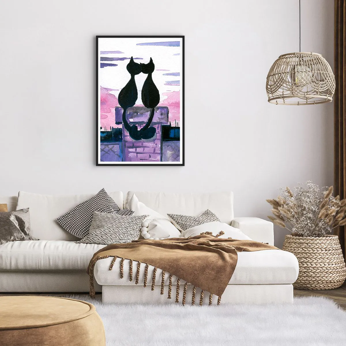 Pôster com moldura preta - Rendez-vous sob a lua - 61x91 cm