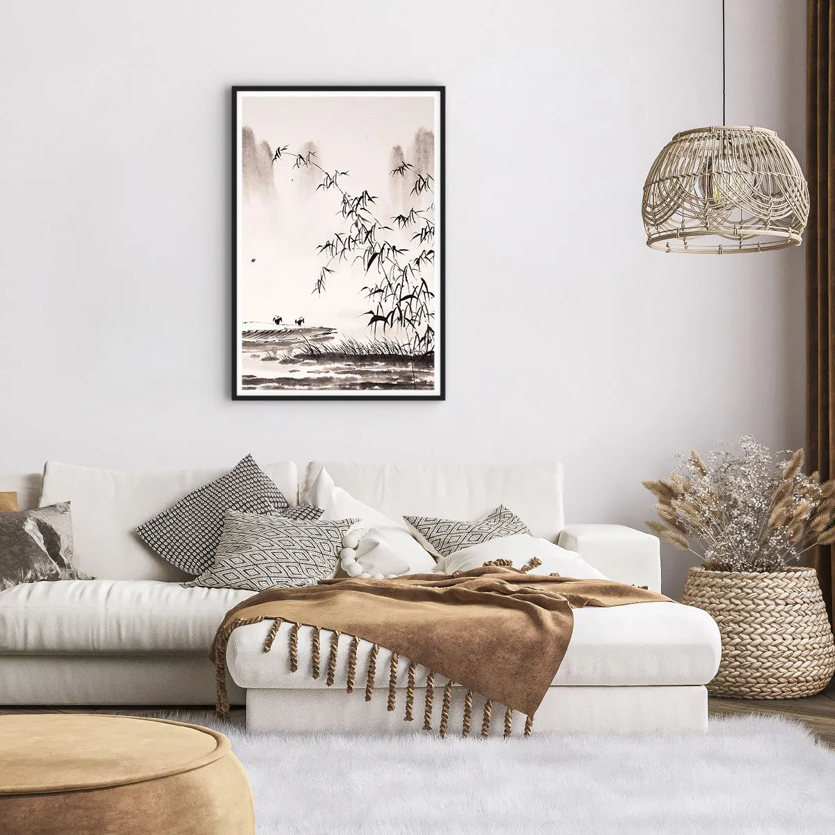 Plakát v černém rámu - Klid rýžových polí - 61x91 cm