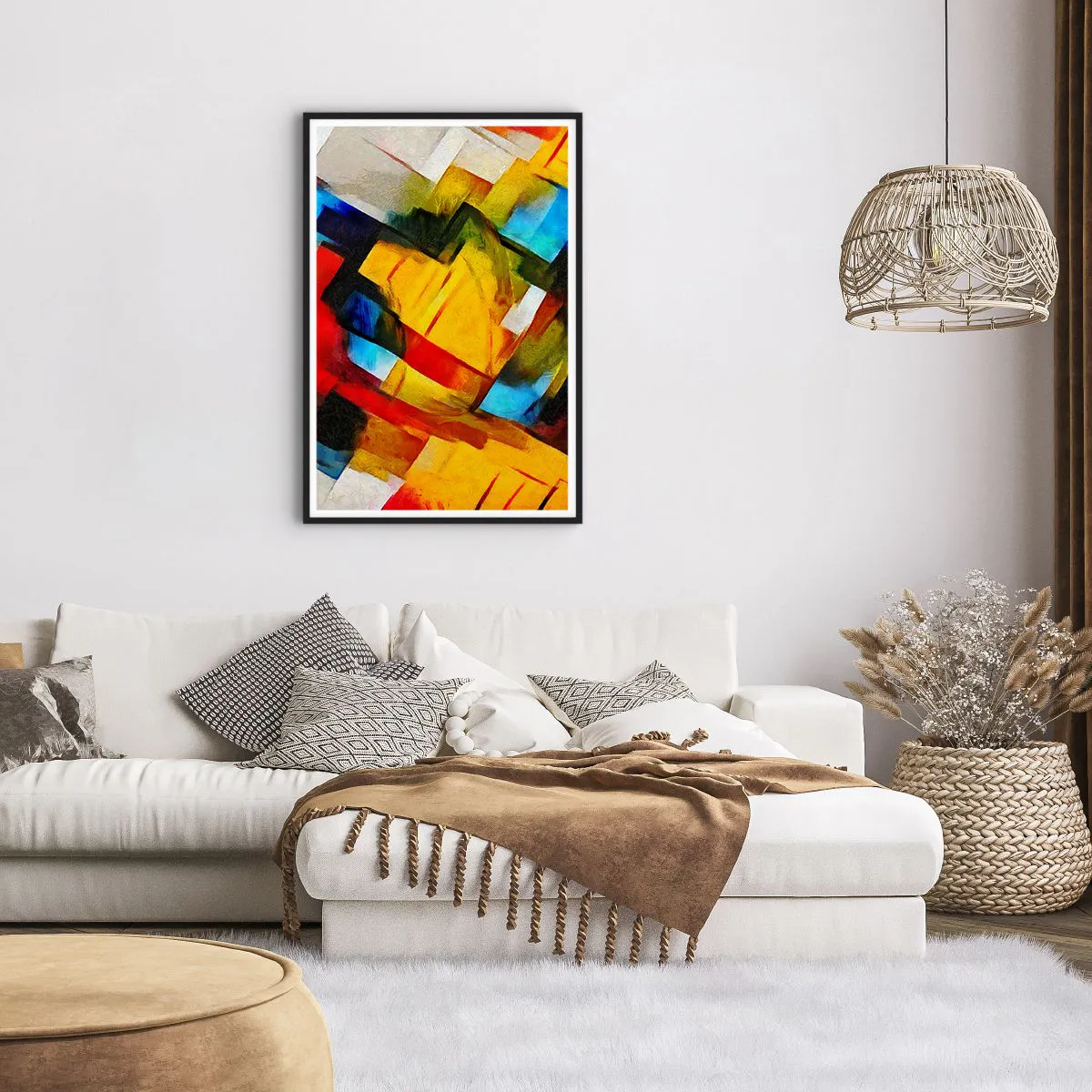 Affiche dans un cadre noir - Poster - Une superposition multicolore - 61x91 cm