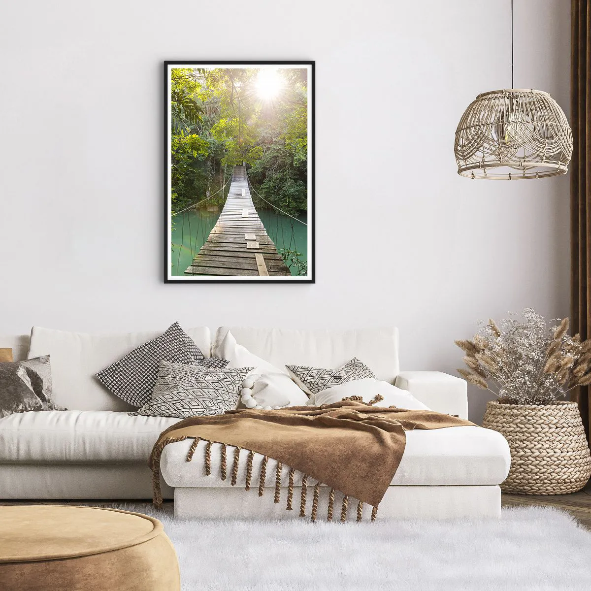 Plakat w czarnej ramie - Nad lazurową wodą do lazurowego lasu - 61x91 cm