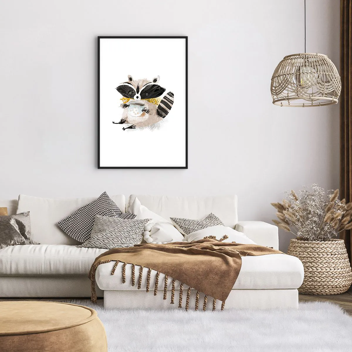 Plakat i sort ramme - Min ven vaskebjørnen - 61x91 cm