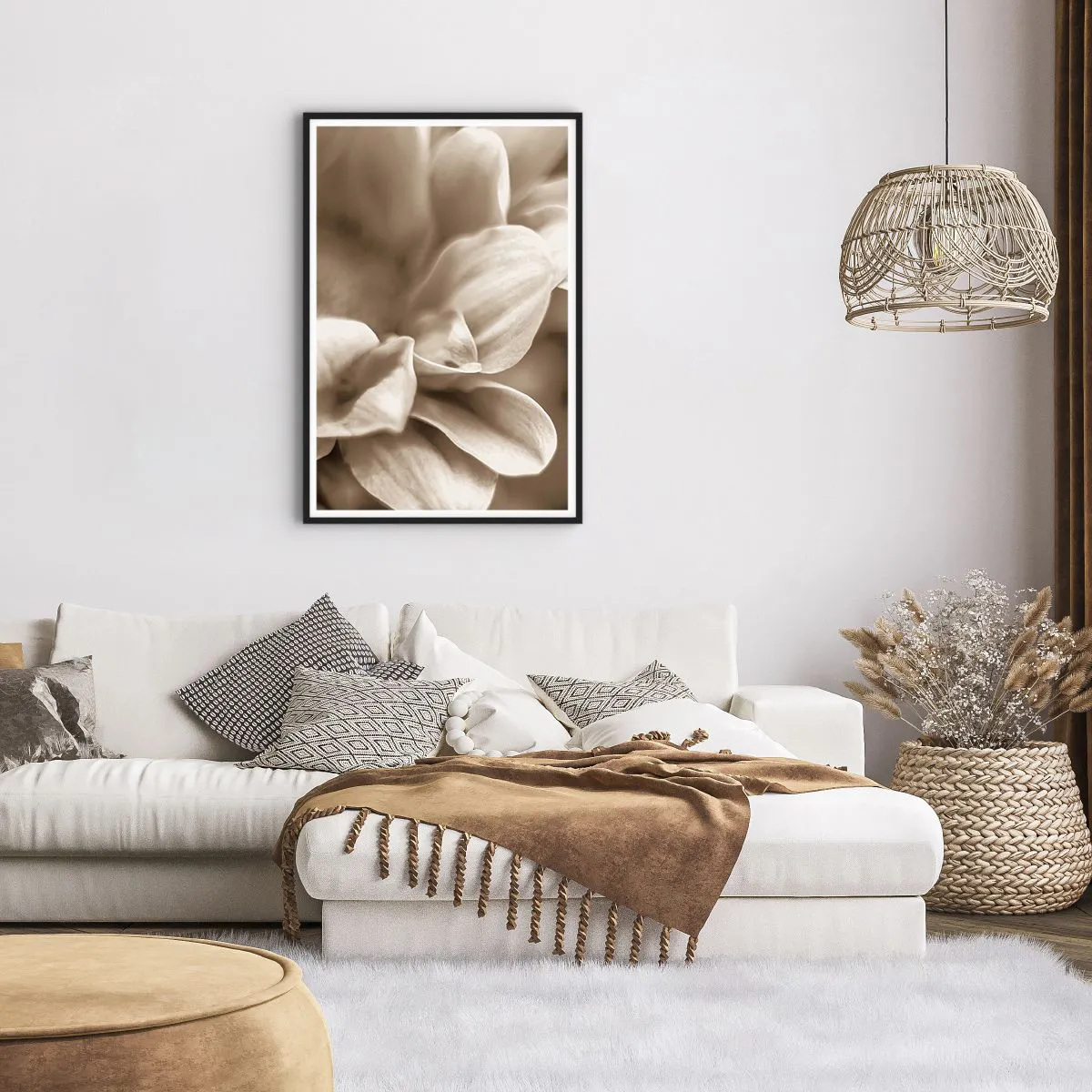 Poster in een zwarte lijst - Zo zacht als een glimlach - 61x91 cm