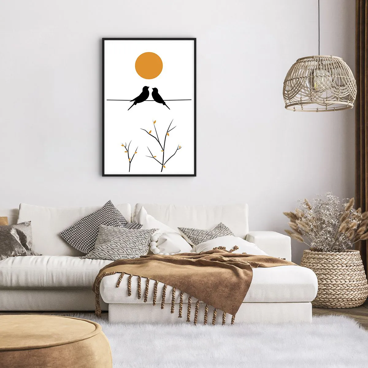 Plakat i sort ramme - Nattergal - 61x91 cm