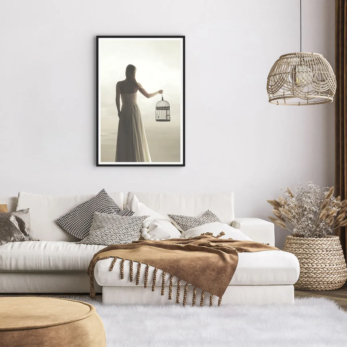 Plakat w czarnej ramie - Bądź wolna - 61x91 cm