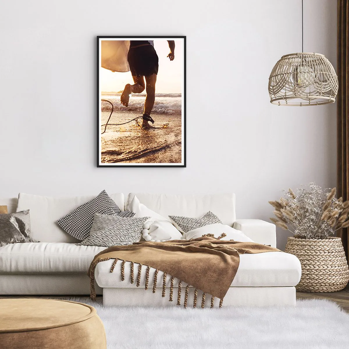 Affisch i svart ram - Möta vågorna - 61x91 cm