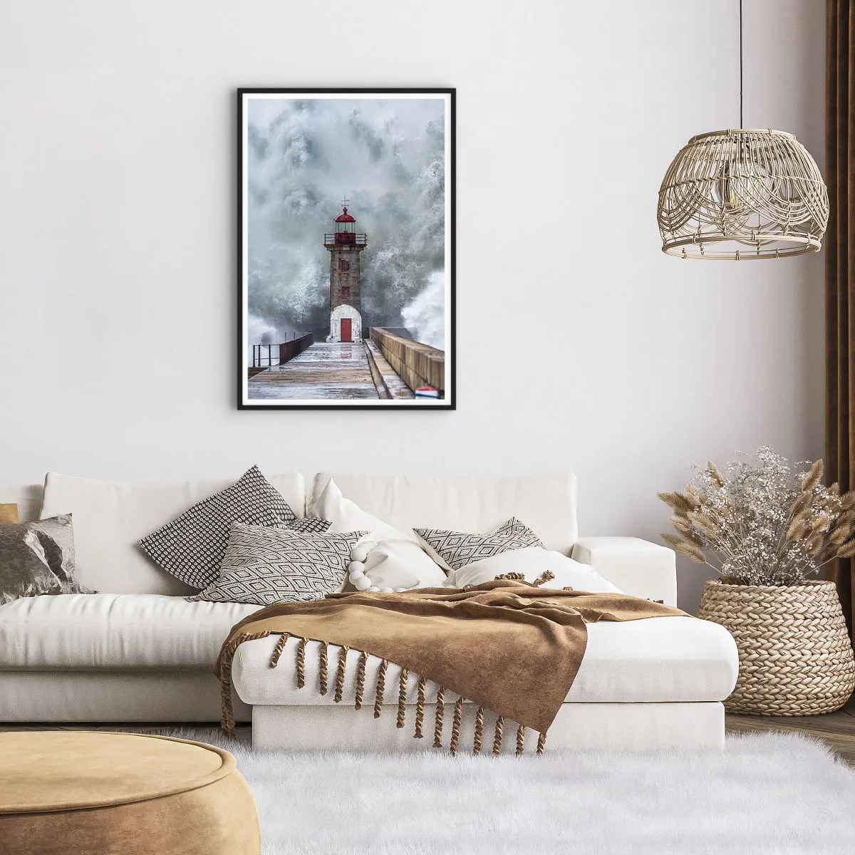 Poszter fehér keretben - A vizek ordítása, a vihar zaja - 61x91 cm