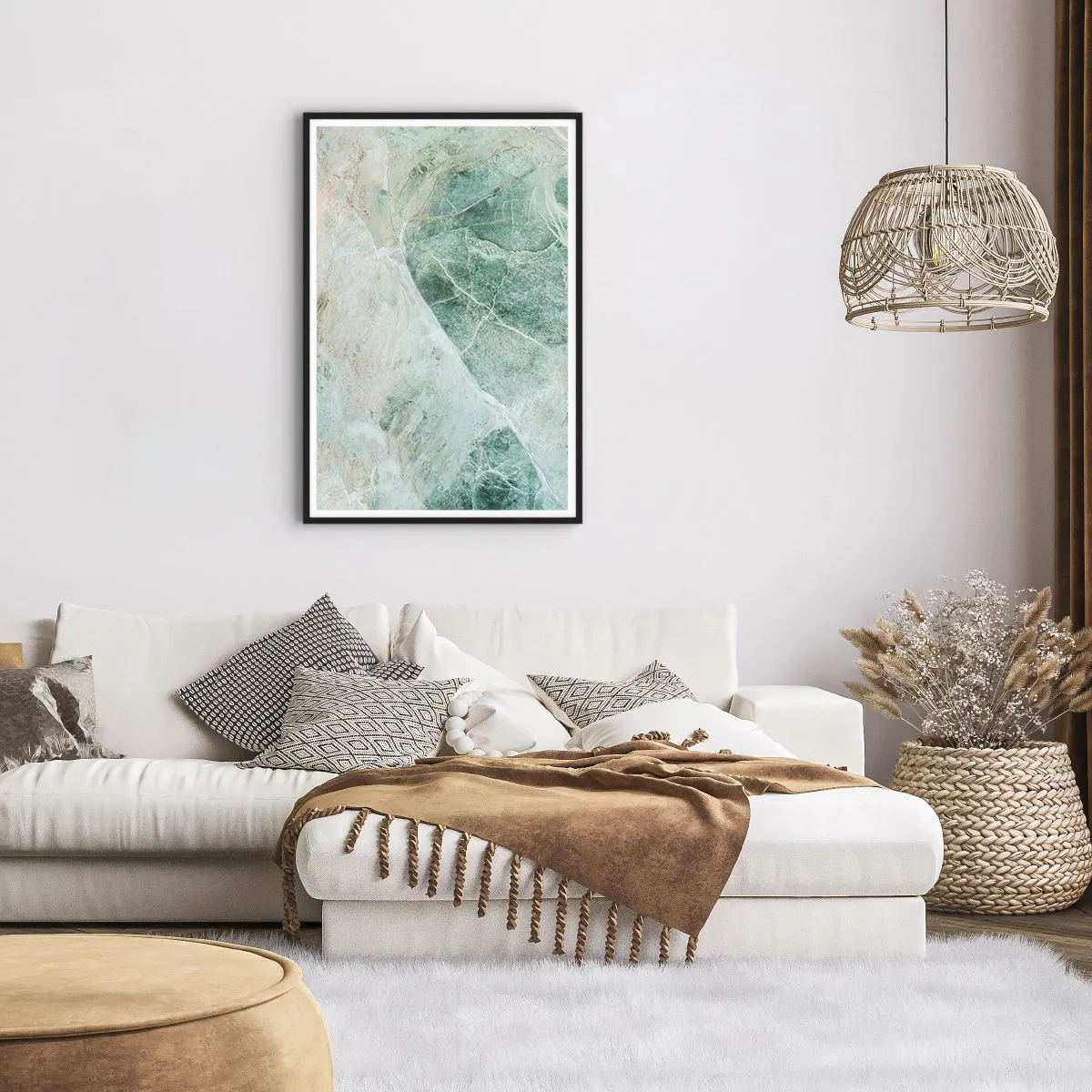 Plakat i sort ramme - Den ædle kølighed af sten - 61x91 cm