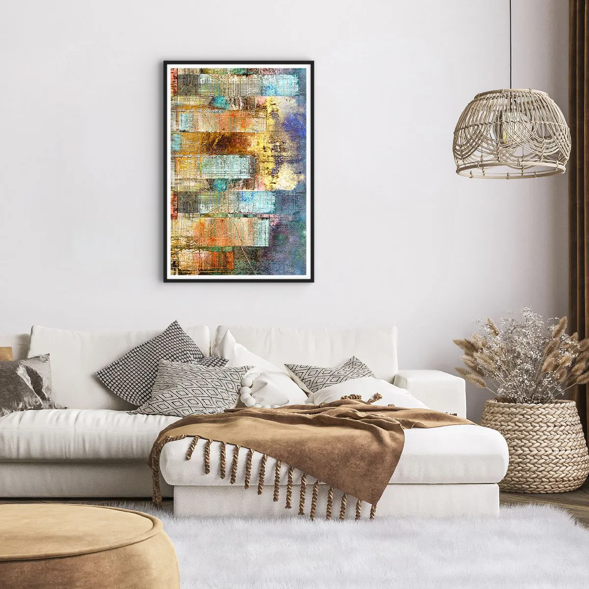 Affiche dans un cadre noir - Poster - Une métropole ensoleillée - 61x91 cm