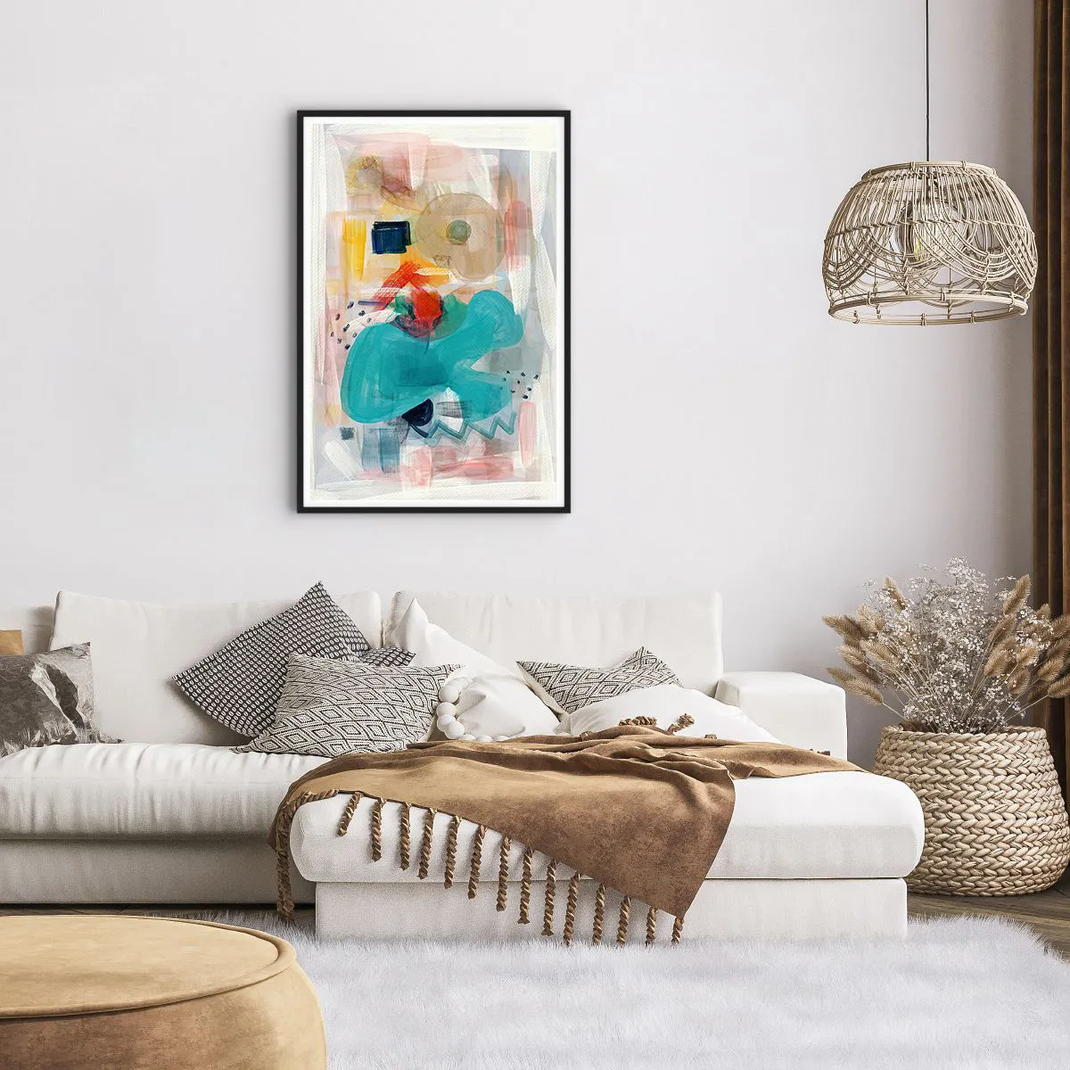 Plakat w czarnej ramie - Kolorowa gra - 61x91 cm