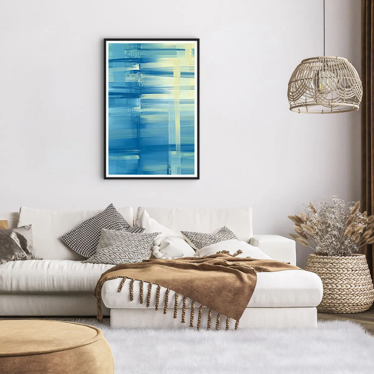 Poster in black frame - Composition In Turquoise - 61x91 cm