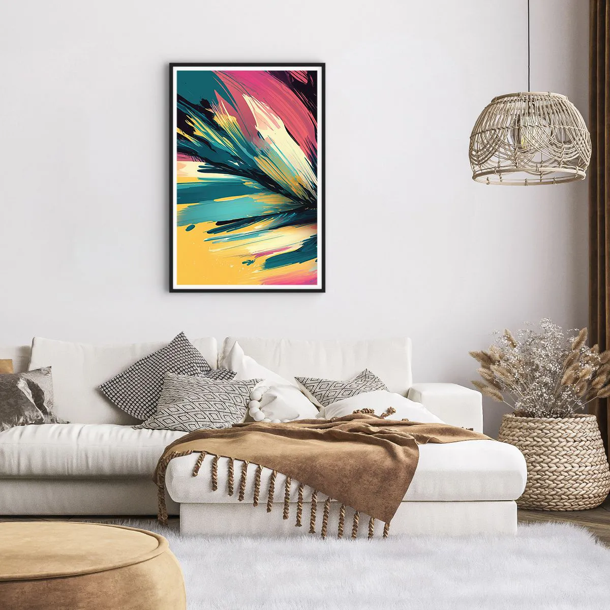 Poster in black frame - Composition -Explosion of Joy - 61x91 cm