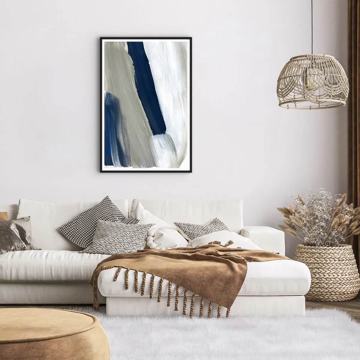 Pôster com moldura preta - Encontro com a brancura - 61x91 cm