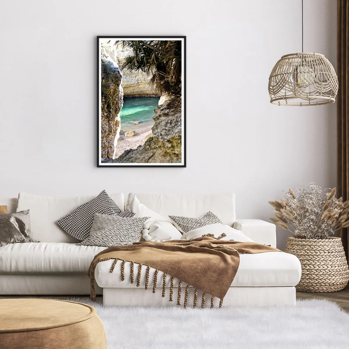 Affisch i svart ram - Turkos vik - 61x91 cm