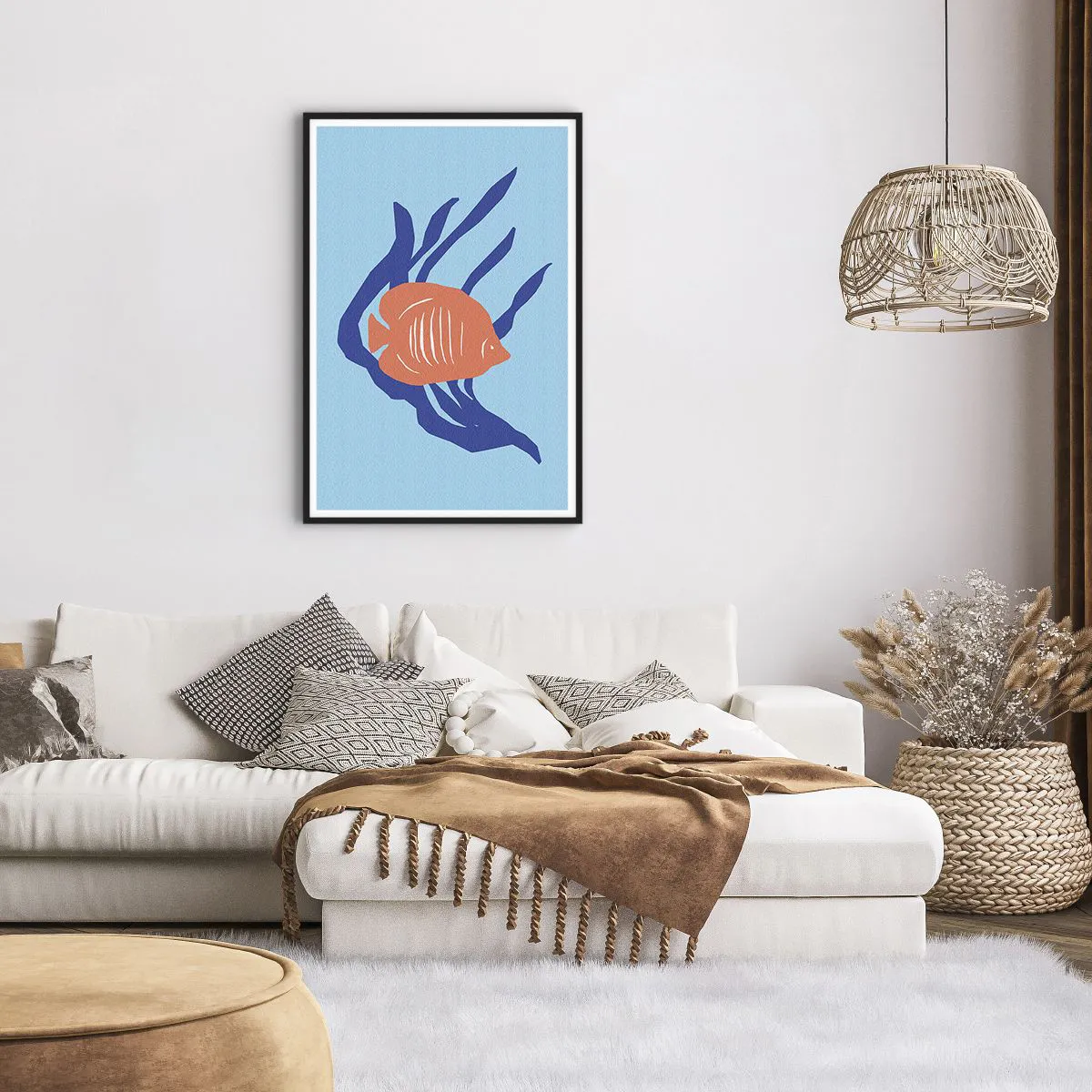 Poster in einem schwarzem Rahmen - Bewohnerin von Korallengewässern - 61x91 cm