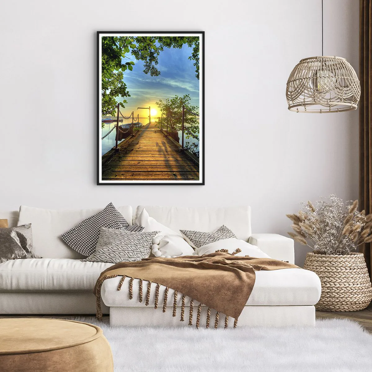 Plakat i sort ramme - Mod vest ved vandet - 70x100 cm