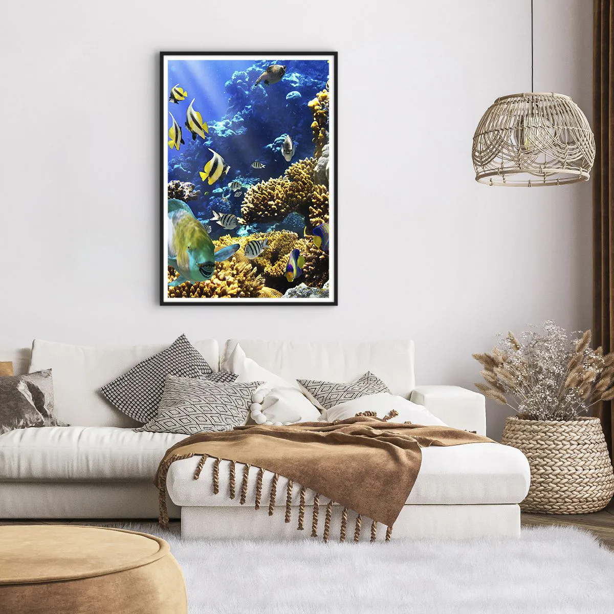 Poster in cornice nera - Traffico intenso sulla via delle vacanze - 70x100 cm