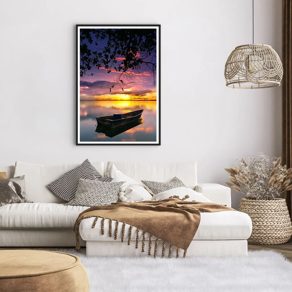 Poster in einem schwarzem Rahmen - Du scheinst mitten am Himmel zu hängen... - 70x100 cm