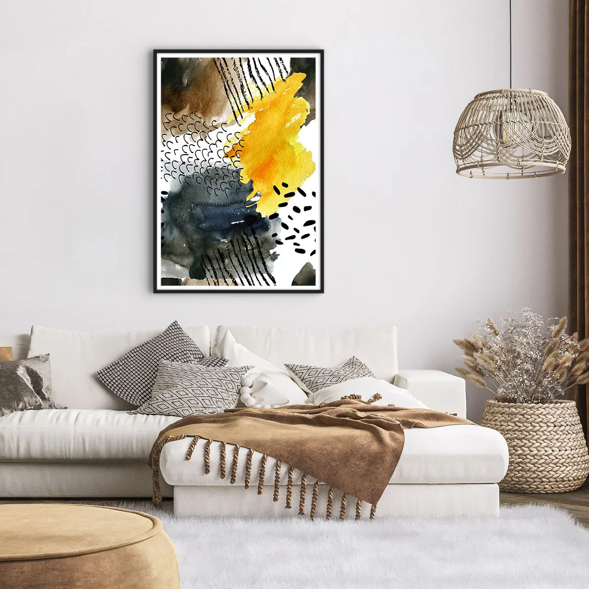 Poster in cornice nera - L'incontro degli elementi - 70x100 cm