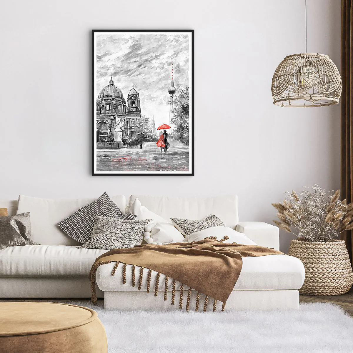 Affiche dans un cadre noir - Poster - Rencontre berlinoise - 70x100 cm