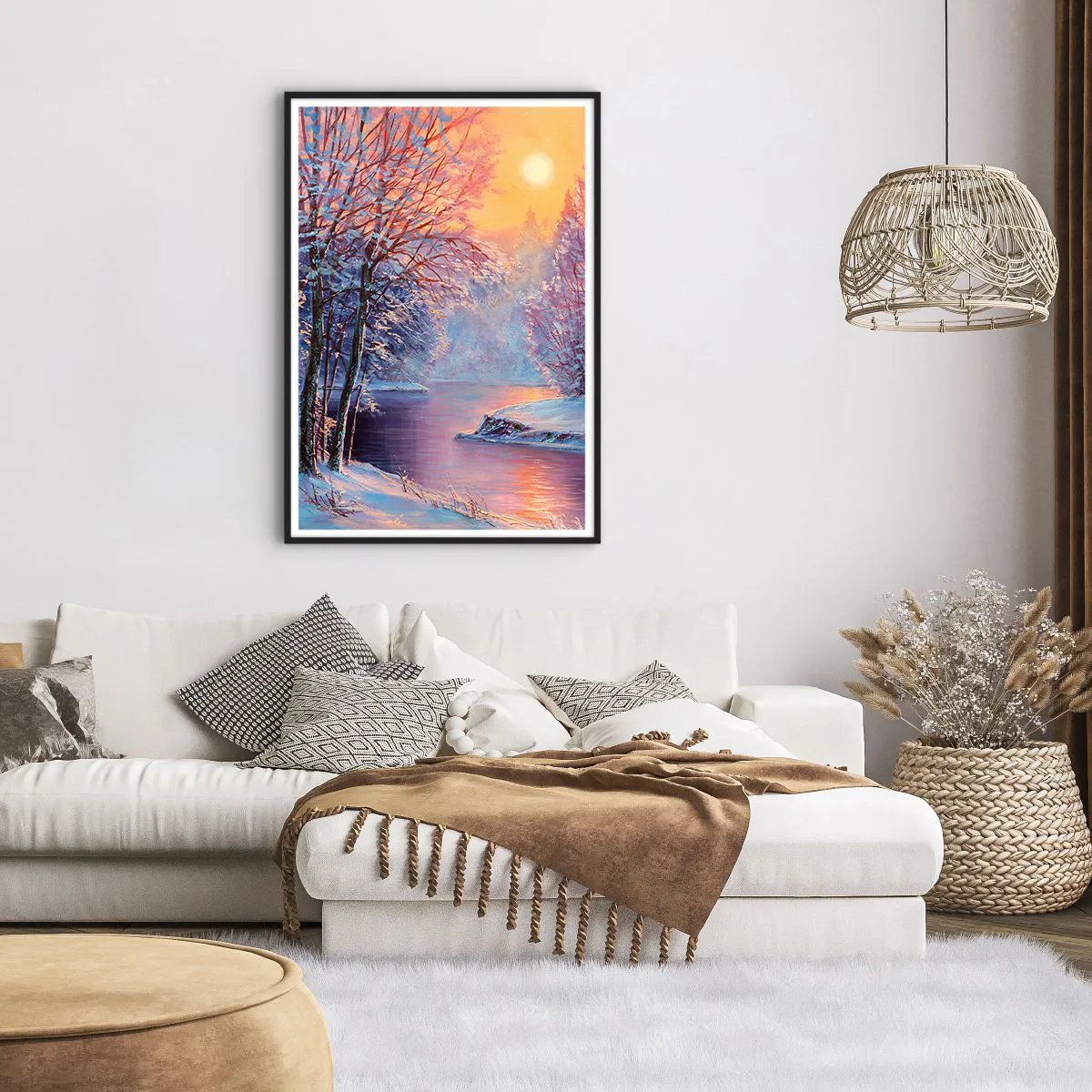 Poster in black frame - Colours of Winter - 70x100 cm