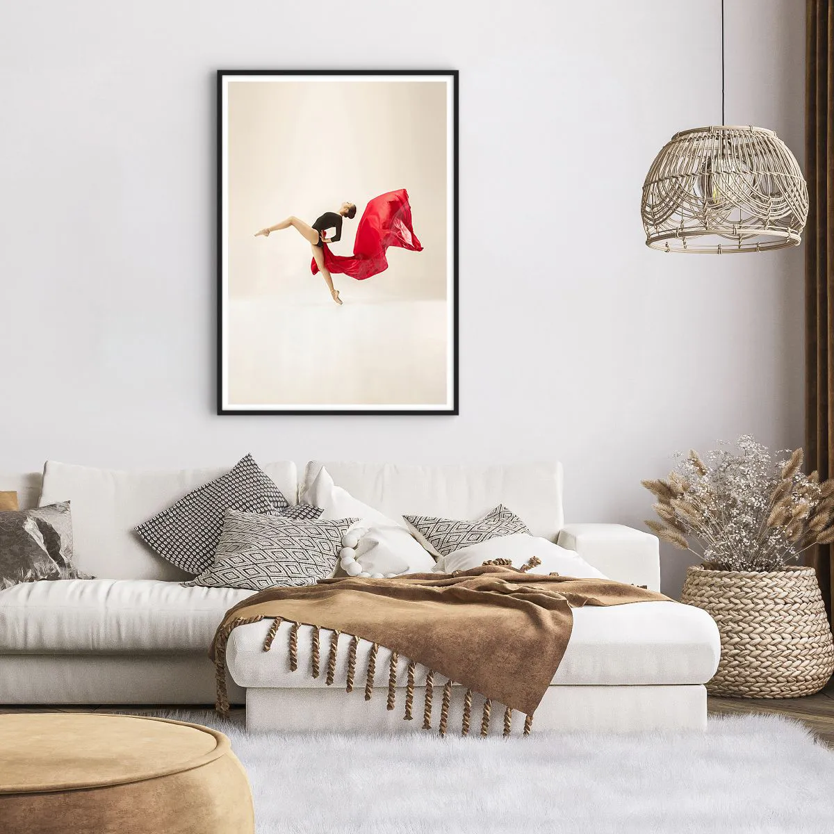 Affiche dans un cadre noir - Poster - Rouge et noir - 70x100 cm