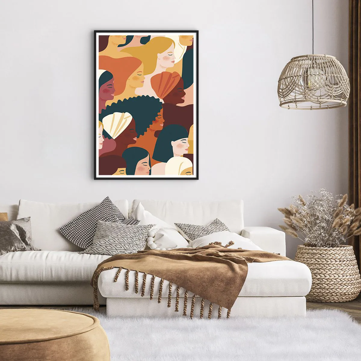 Plakat i sort ramme - Kun kvindelighed - 70x100 cm