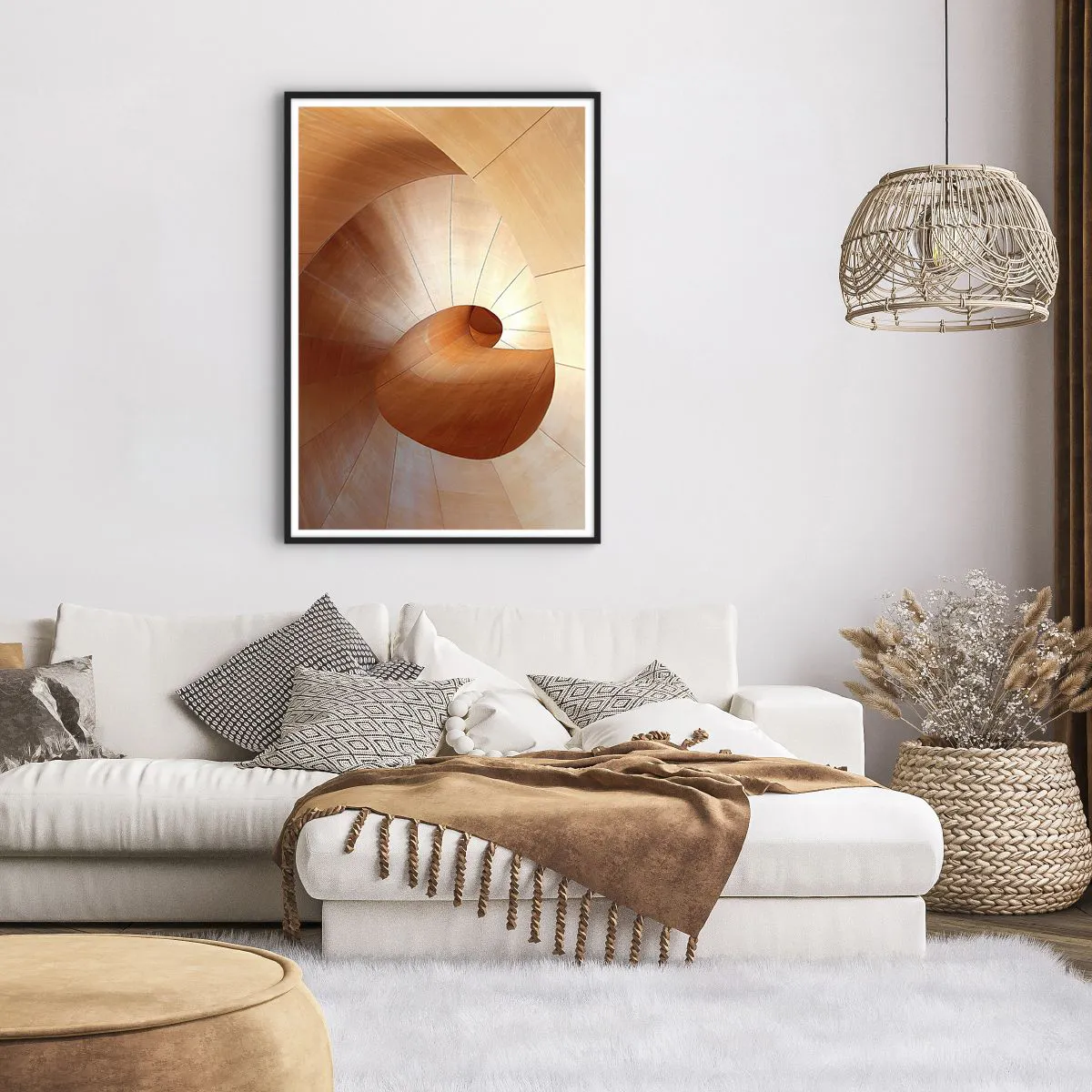 Affiche dans un cadre noir - Poster - Serpentin architectural - 70x100 cm