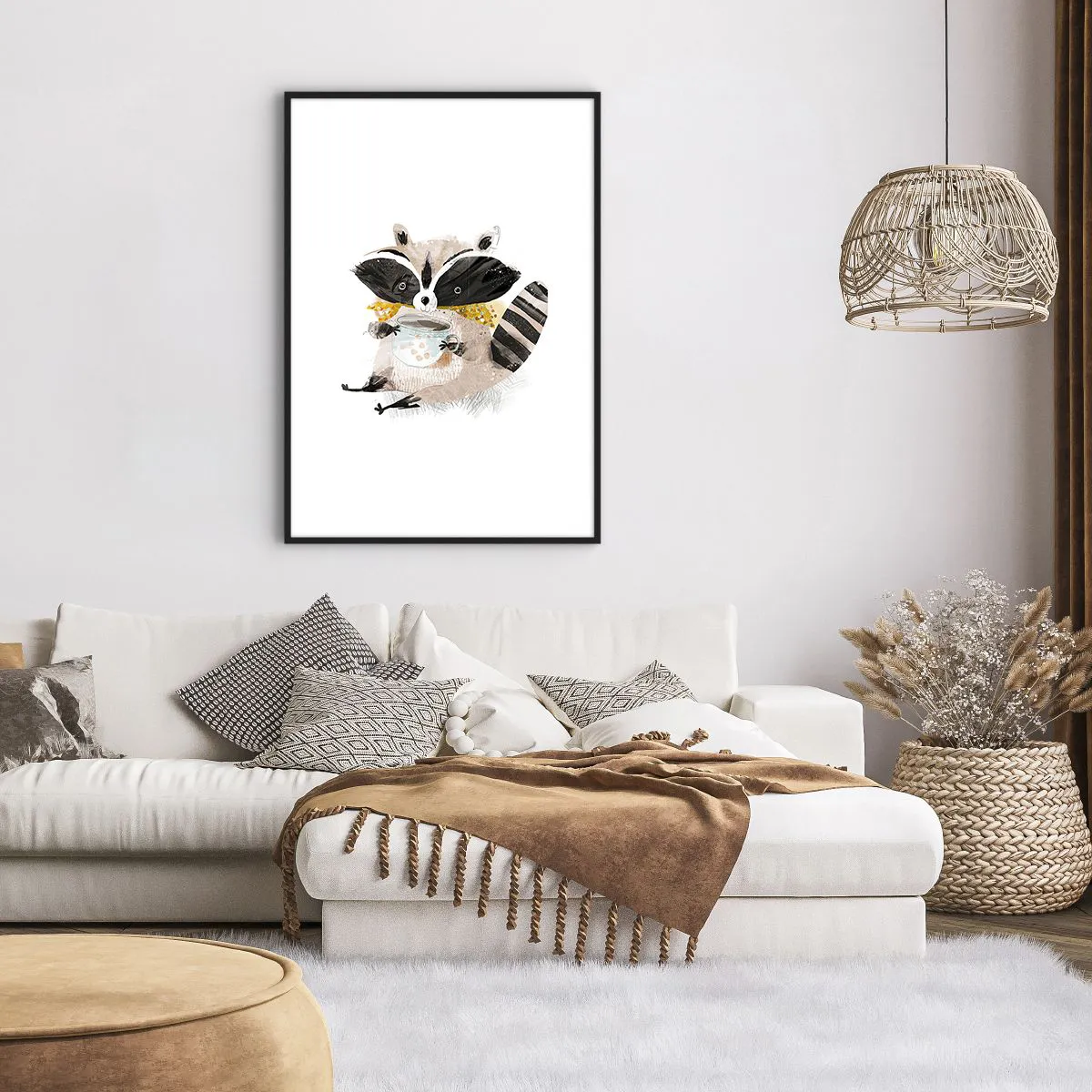 Plakat i sort ramme - Min ven vaskebjørnen - 70x100 cm