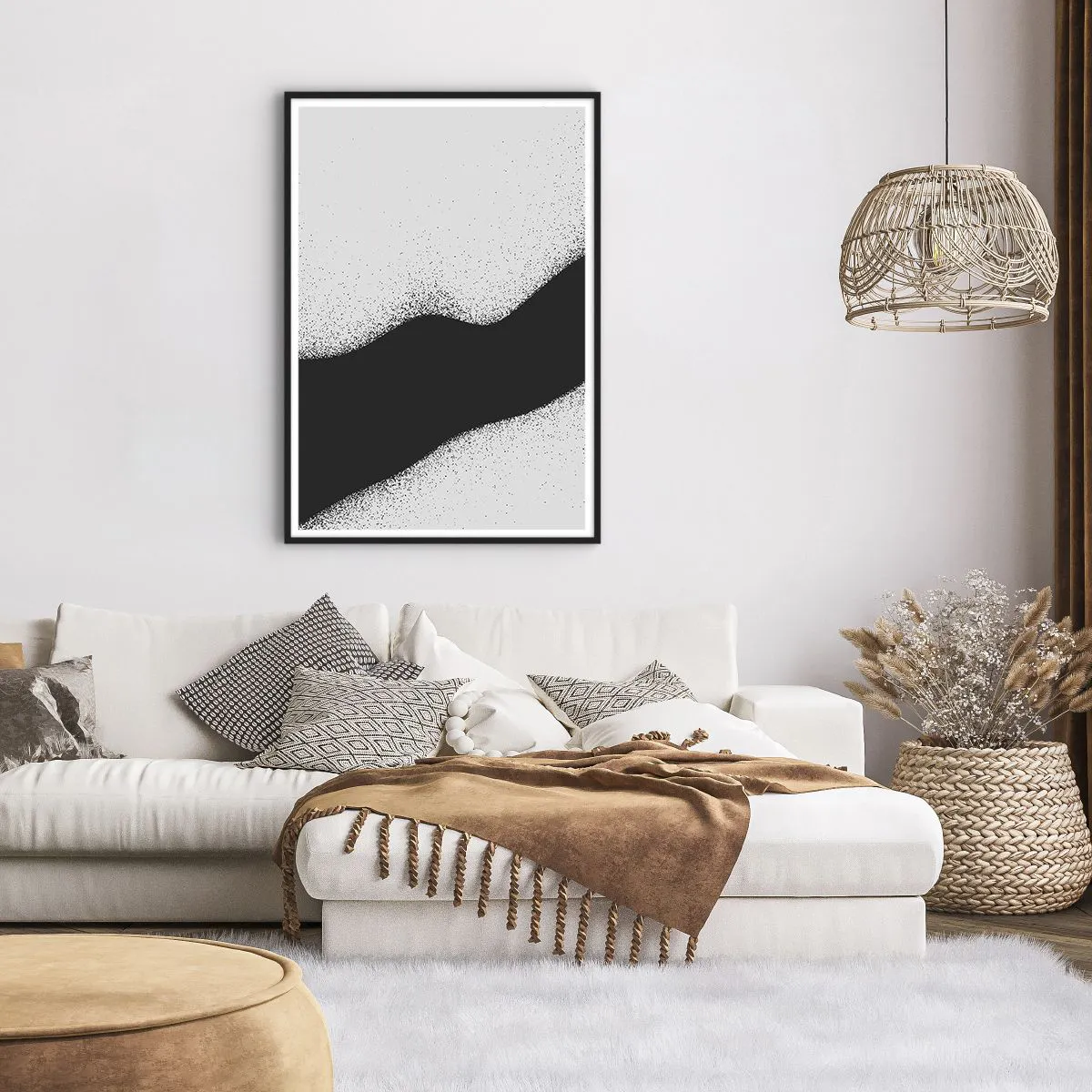 Pôster com moldura preta - Equilíbrio suave - 70x100 cm