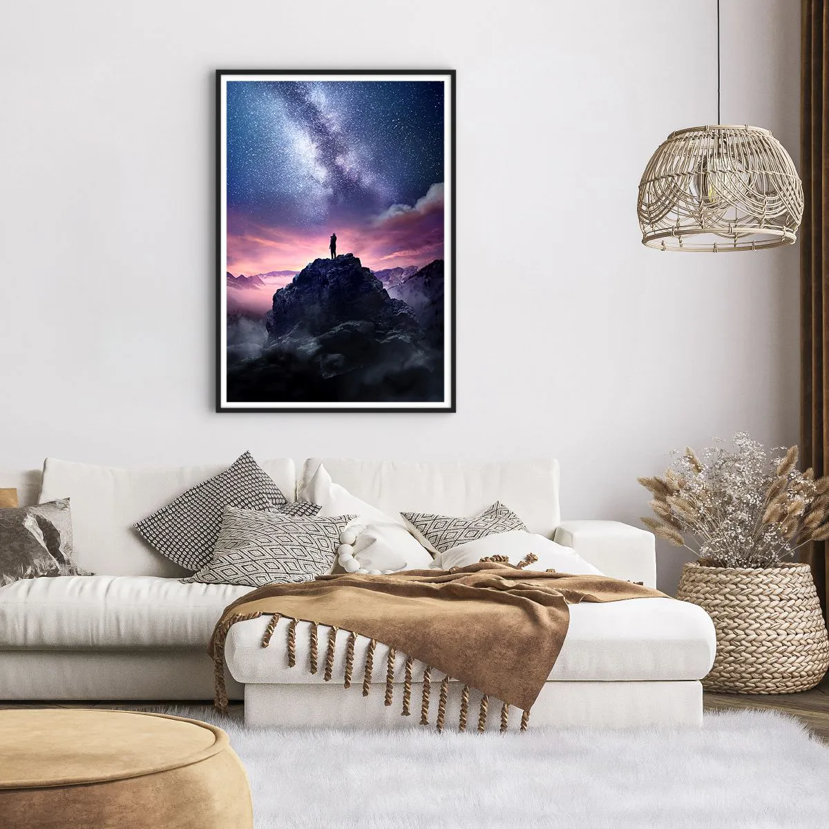 Poster in einem schwarzem Rahmen - Und er fühlte das Leben - 70x100 cm