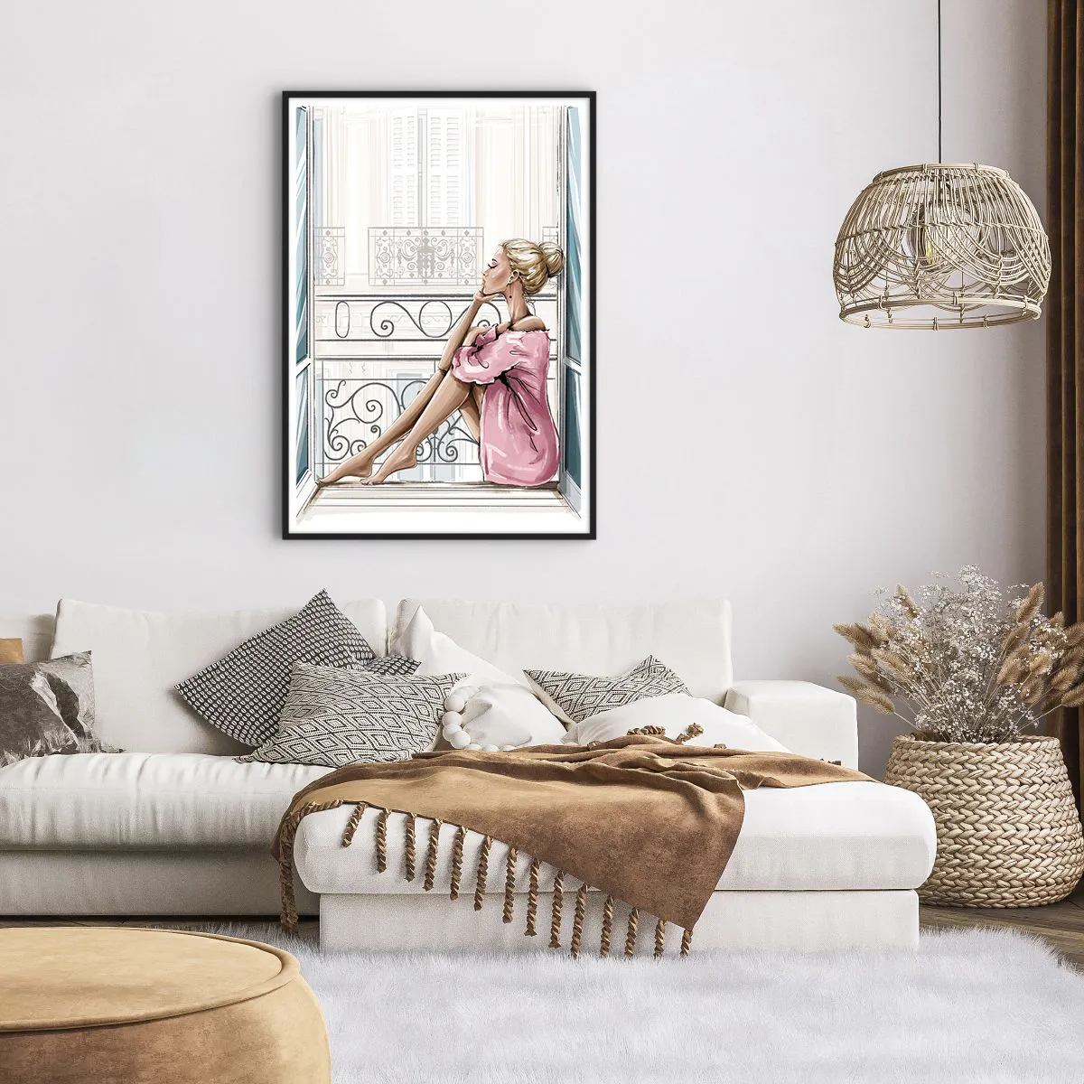 Affiche dans un cadre noir - Poster - Matinée parisienne - 70x100 cm