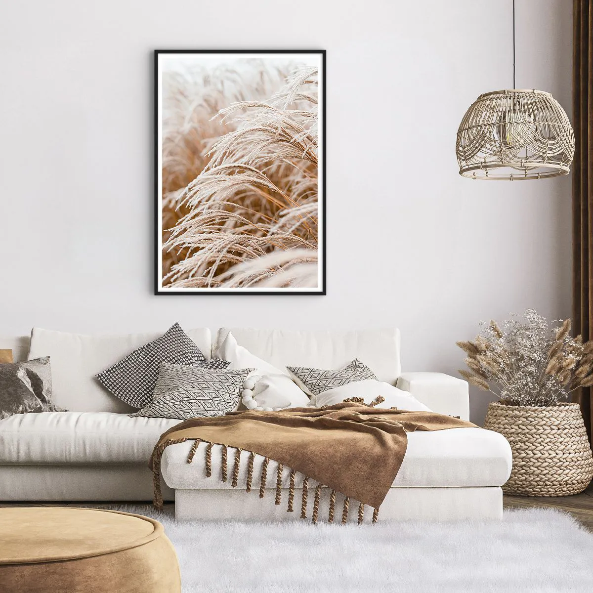 Plakat i sort ramme - Bøjer sig for efterårssolen - 70x100 cm