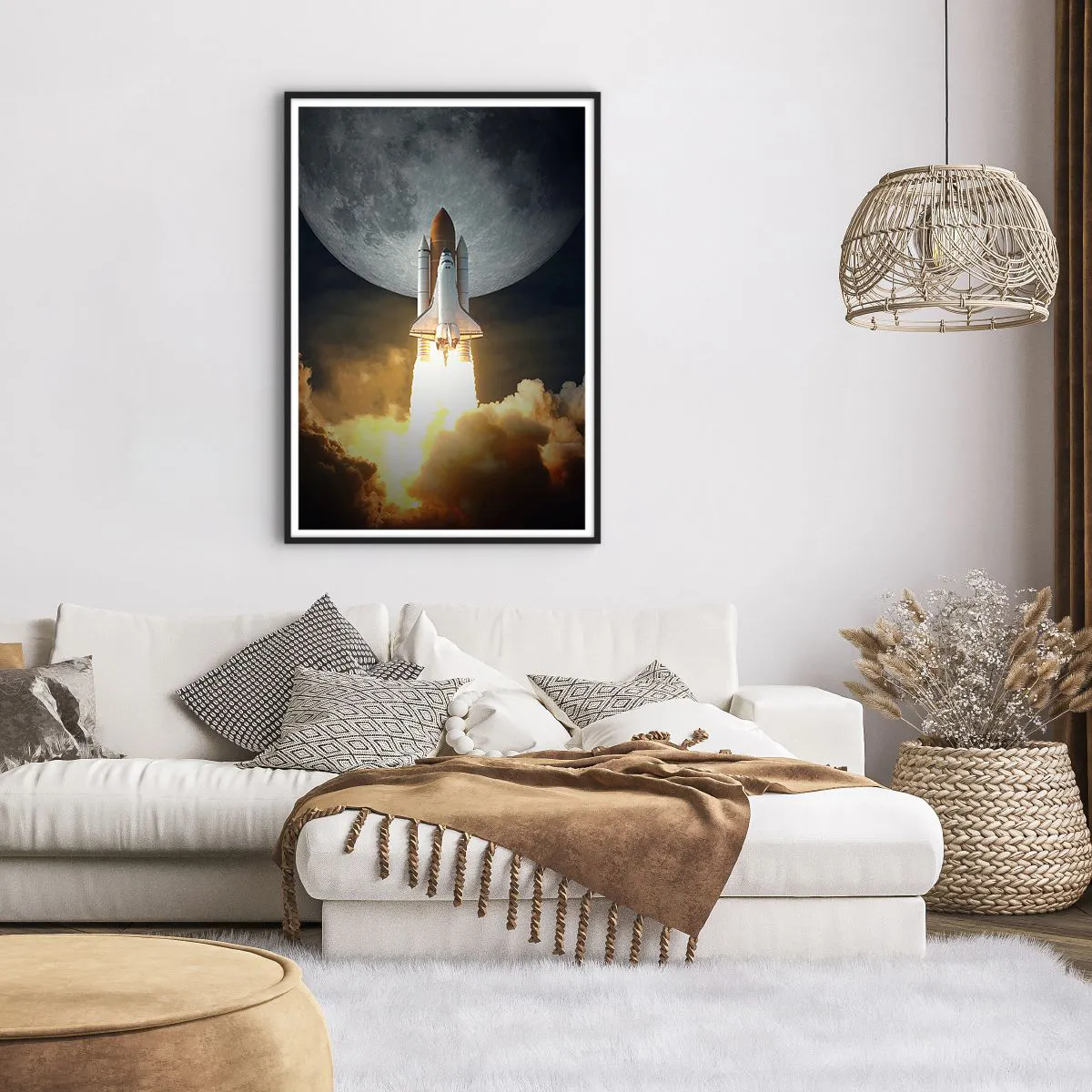 Poster in einem schwarzem Rahmen - Beginn eines überirdischen Abenteuers - 70x100 cm