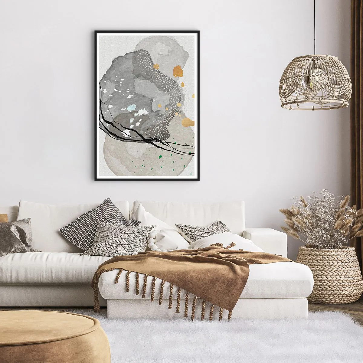 Plakat w czarnej ramie - Kompozycja organiczna - 70x100 cm