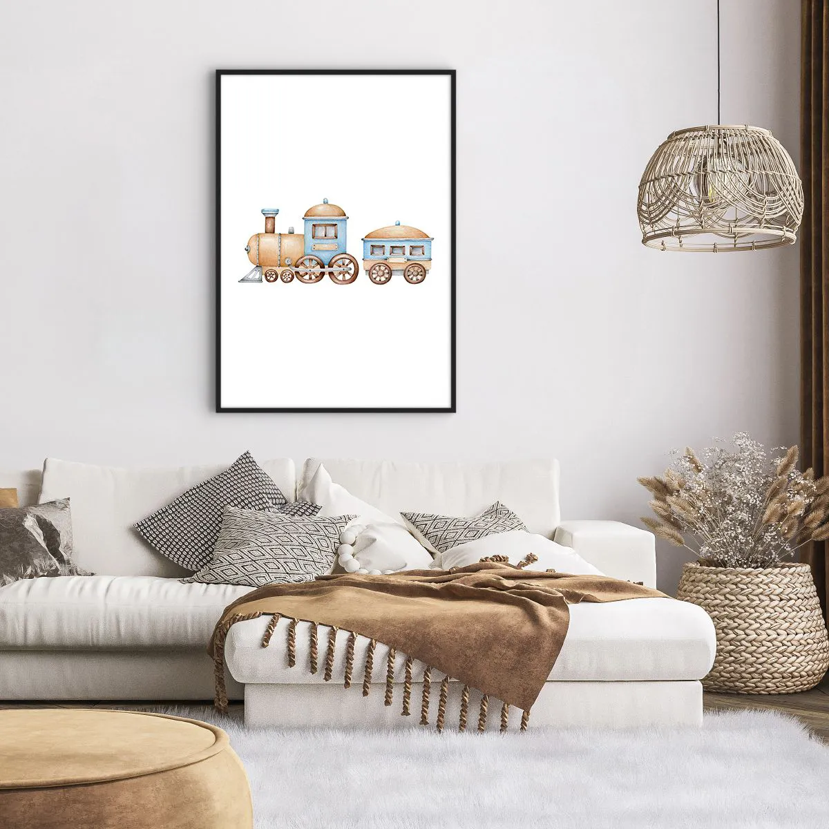 Poster in black frame - Standing at the Station… - 70x100 cm