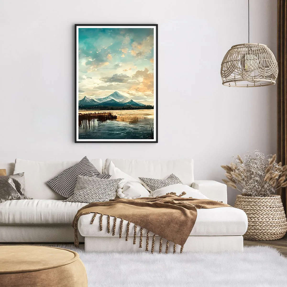 Poster in einem schwarzem Rahmen - Unter dem Schutz des Himmels - 70x100 cm