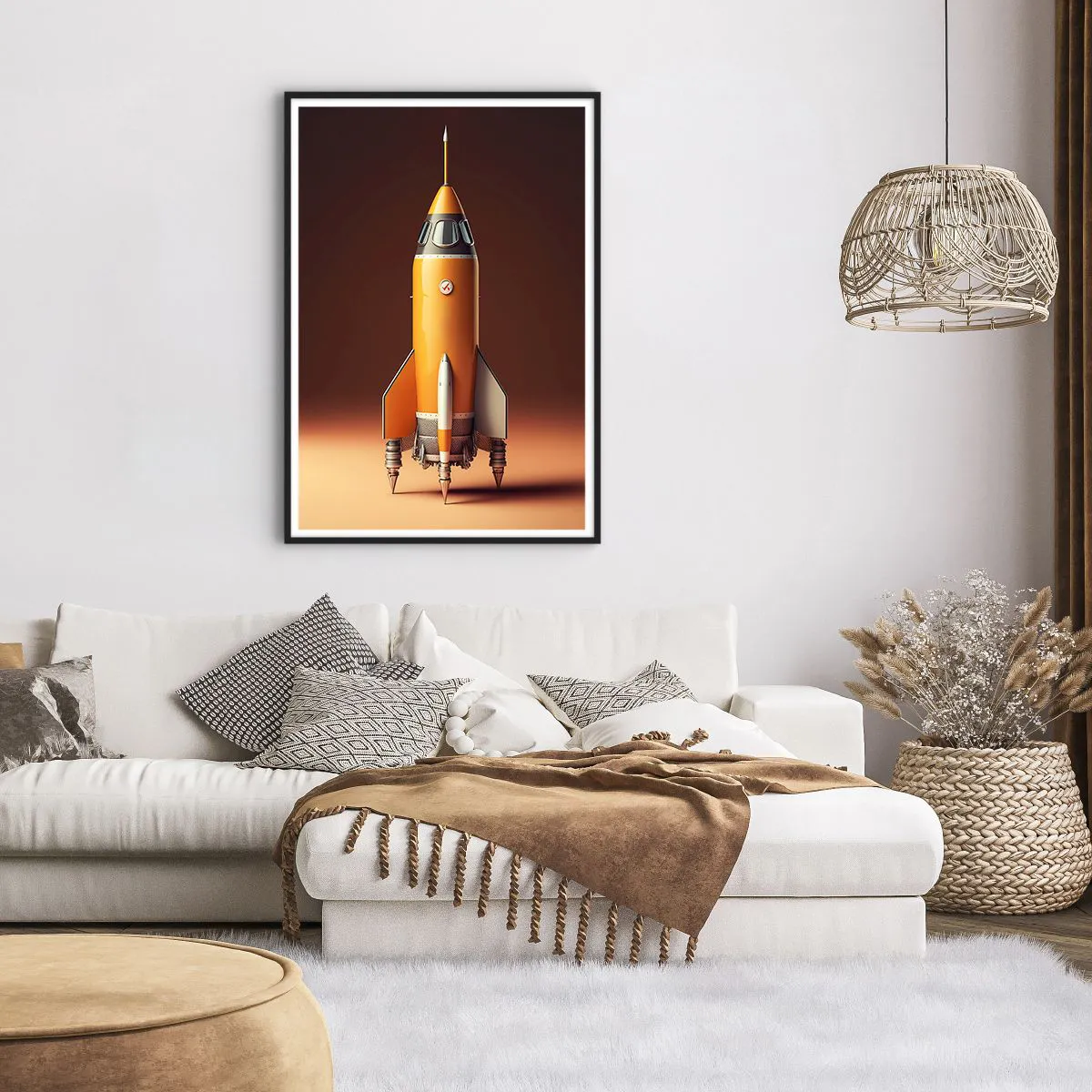 Plakat i sort ramme - Det begynder med en drøm - 70x100 cm