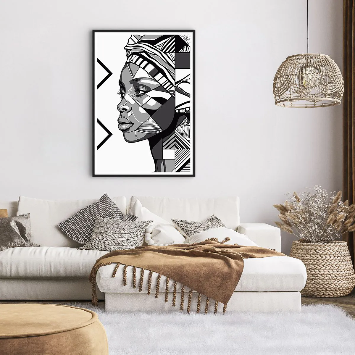 Poszter fehér keretben - Etnikai portré - 70x100 cm