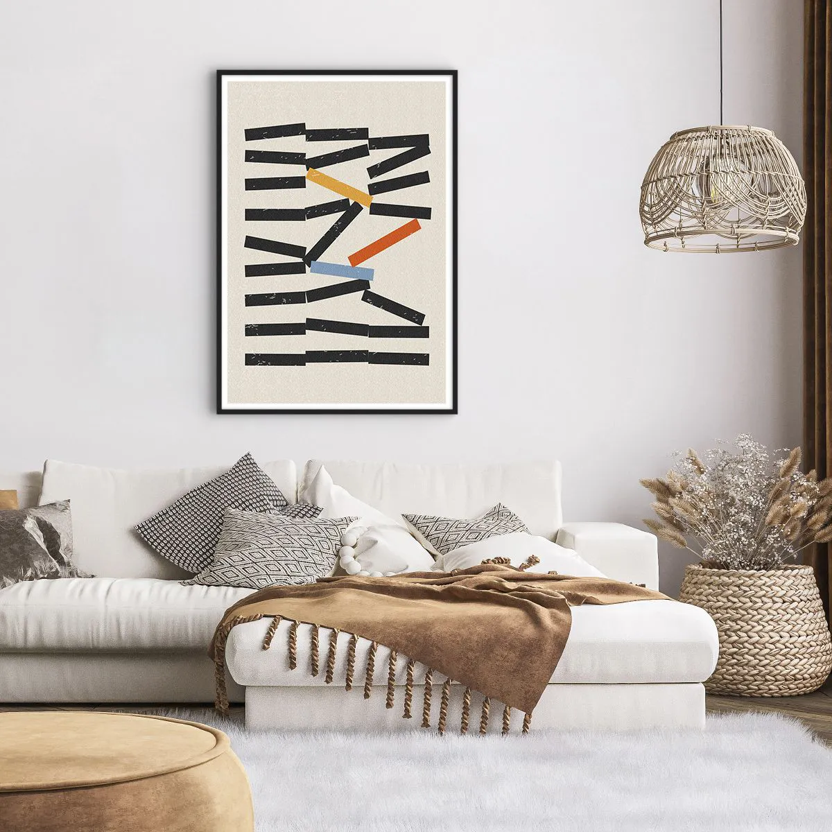 Plakat w czarnej ramie - Domino – kompozycja - 70x100 cm