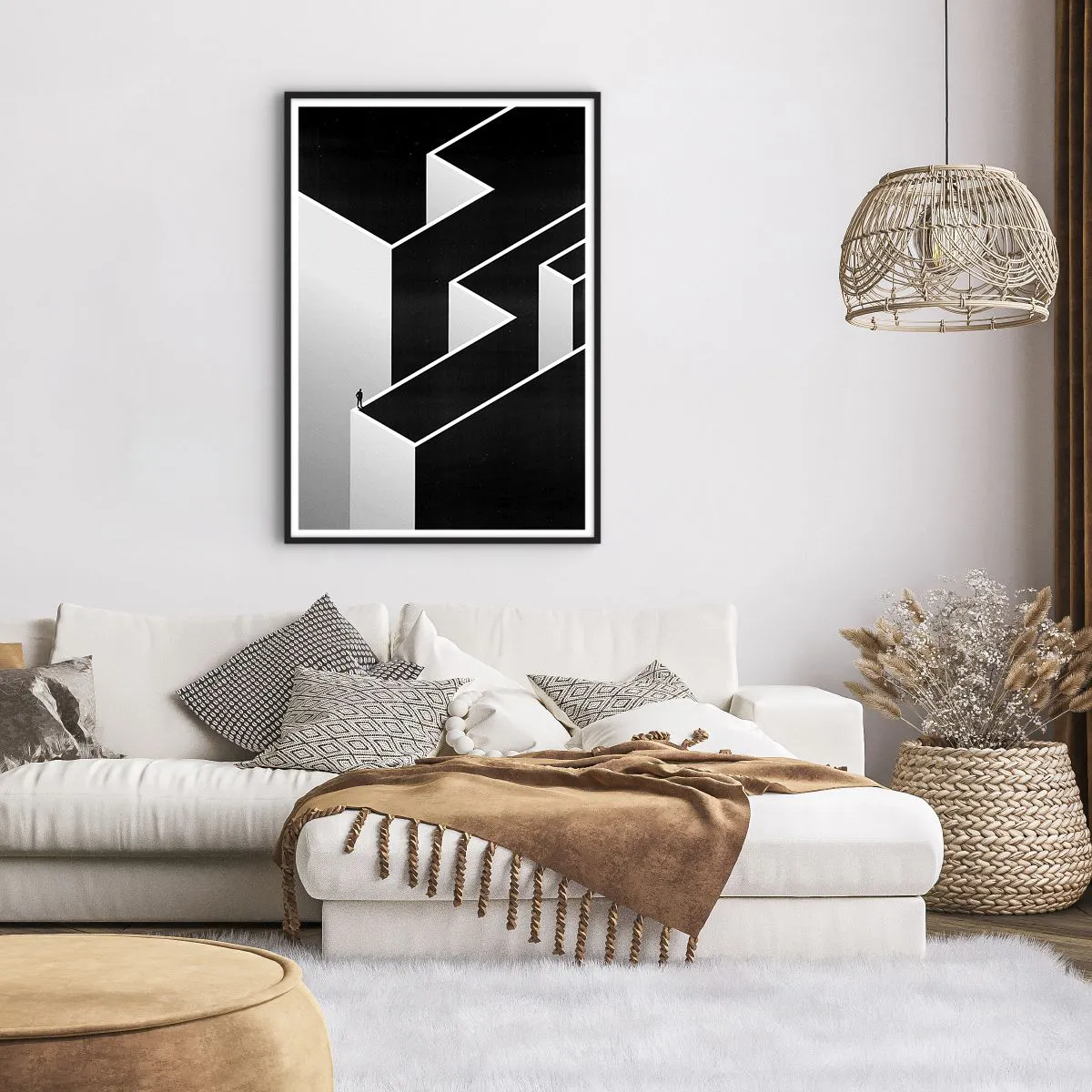 Affiche dans un cadre noir - Poster - La solitude au sommet - 70x100 cm